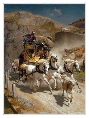 La diligencia, 1873, Rudolf Koller Foto